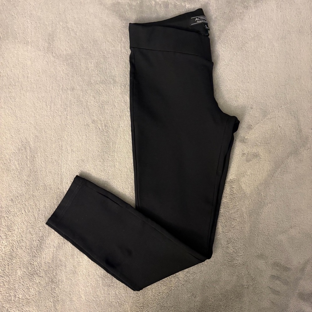 Active USA Black V-Waist Ponte Leggings - Size S (NWOT)